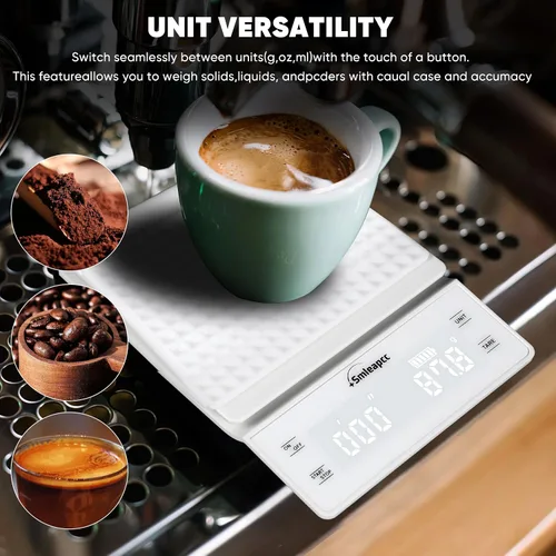 Vista 5 de Báscula de alimentos para cocina, 0.00 oz/6.6 lbs de alta precisión, pequeña báscula digital multifuncional de alimentos de cocina, báscula digital