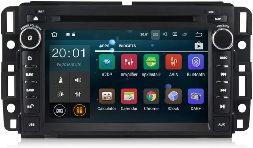 Vista 3 de Android 10.0 Radio de coche 7 pulgadas doble DIN pantalla táctil reproductor de DVD para GMC Chevy Silverado 1500 2012 en Dash Navigation Quad Core