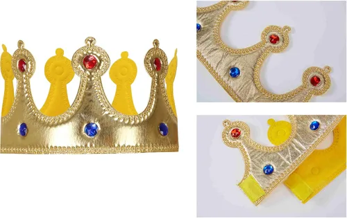 Vista 5 de Disfraz de cosplay de King Queen, actuaciones escénicas para fiesta de Halloween, accesorio de capa roja con corona, unisex, para adultos y niños