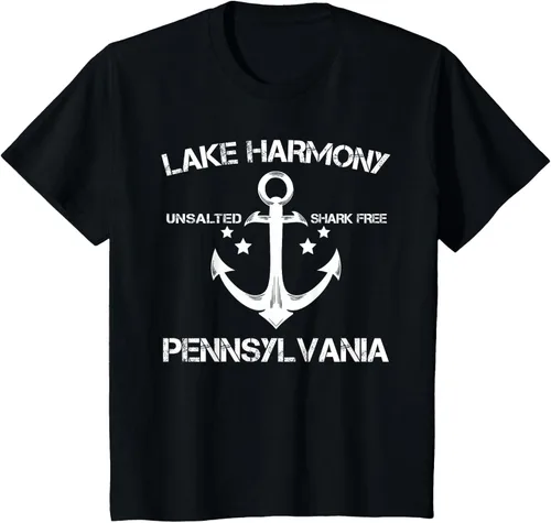 Vista 42 de Playera divertida de Lago Harmony Pennsylvania para acampada o pesca Negro