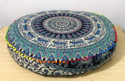 Vista 11 de ICC - Funda de cojín cuadrada grande de algodón con diseño de mandala, funda de almohada hippie, funda de almohada para el suelo con cremallera