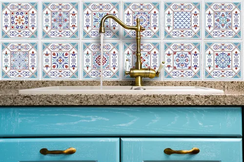 Vista 9 de IRI-GIRI Adhesivos para azulejos de loseta en muro Calcomanías de pared de vinilo impermeables de 4 x 4 pulgadas para cocina y baño Azulejos