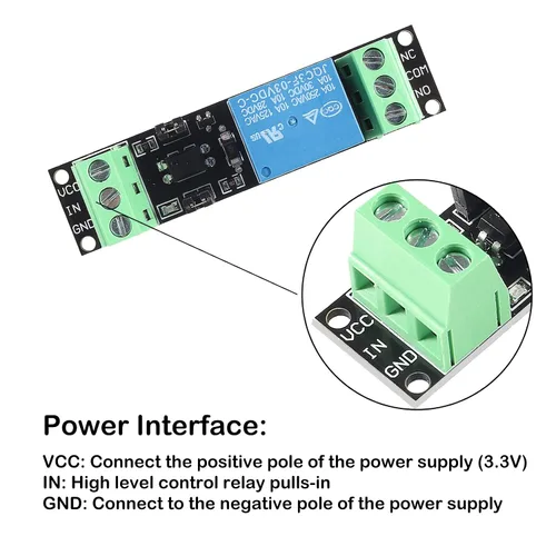 Vista 4 de 10 unids 1 canal DC 3V/3.3V relé módulo de interruptor de alimentación con optoacoplador módulo de relé aislado placa de control de unidad para IOT