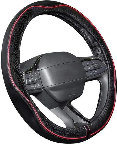 Vista 10 de Rueesh Funda de cuero de microfibra universal para volante de 14.5-15 Negro