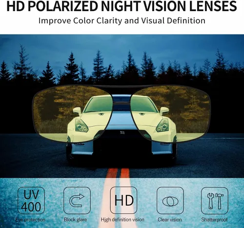 Vista 2 de SUNGAIT Night Driving Glasses for Men Glare Reducing HD Night Vision Glasses Polarized Trendy Designer