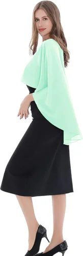 Vista 5 de Chales y envolturas para vestidos de noche para mujer, chal suave de dama de honor, capa de gasa, cubierta de boda