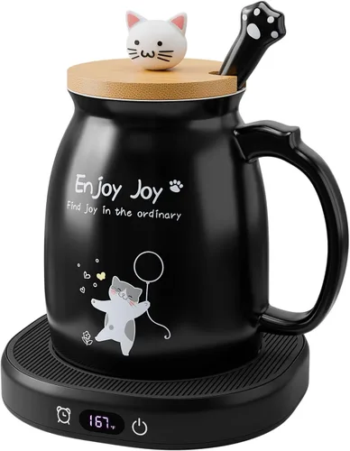 Vista 8 de Calentador de taza de café, You are Awesome Taza con calentador de café, calentador eléctrico de taza de café para escritorio 8H apagado automático