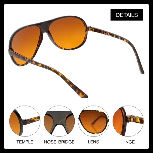 Vista 3 de zeroUV Gafas de sol estilo aviador retro de los años 70 para hombres y mujeres, gafas bloqueadoras azules UV400 vintage de 2.402 in