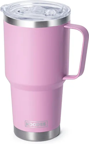 Vista 16 de koodee Vaso Tumbler Delgado de Acero Inoxidable de 20 oz con Aislamiento de Doble Pared, Vaso Tumbler Delgado para Agua para Café, Té (Azul Bebé)