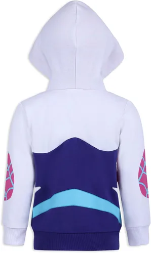Vista 6 de Marvel Conjunto de sudadera y pantalones con capucha y cremallera para niñas de Spider-Gwen Ghost Spider - MoradoBlanco