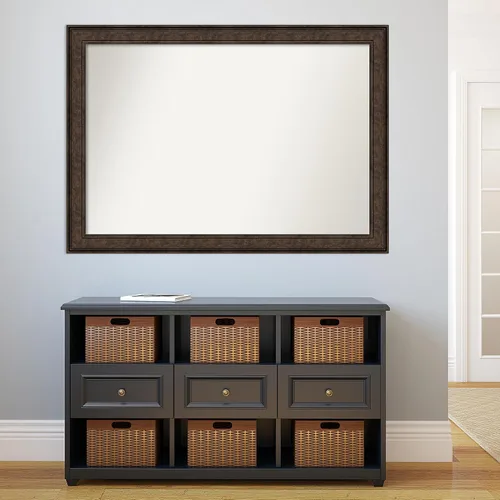 Vista 712 de Amanti Art Espejo de pared personalizado no biselado (25 x 25 pulgadas), marco de bronce acentuado, varios tamaños personalizados, espejo de baño