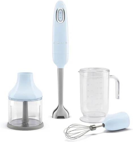 Vista 9 de Smeg Batidora de Mano de Inmersión con Vaso Medidor, Tazón para Picar con Tapa, Batidor de Alambre, 5 Controles de Velocidad, Fabricada con Negro