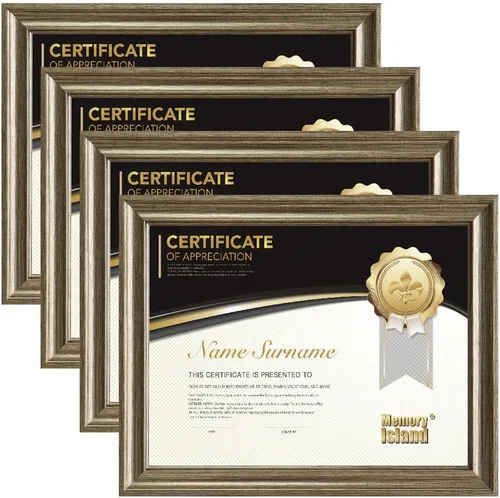Vista 11 de Memory Island Marcos para documentos de 8.5 x 11, juego de 4 marcos de certificados para pared o mesa, marcos de diploma para premio de grado