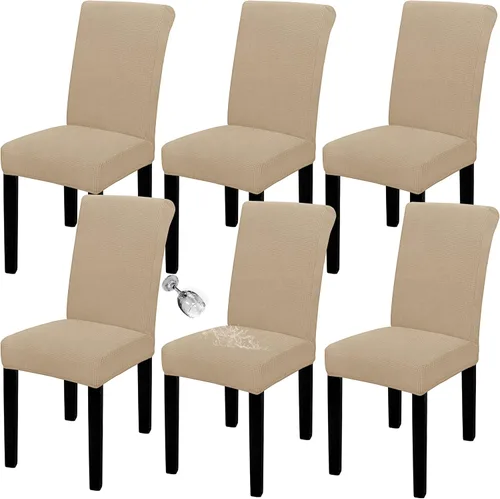 Vista 63 de Easy-Going - Juego de 2 fundas para sillas de comedor 100% impermeables, de tela Jacquard elástica, fundas protectoras removibles y lavables