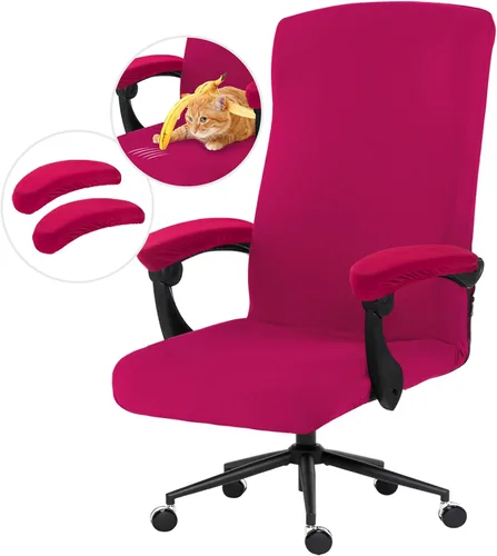 Vista 49 de Fundas elásticas resistentes al agua para sillas de computadora - Protectores lavables para respaldo giratorio y asiento para mascotas - Negro