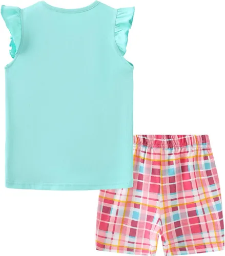 Vista 2 de Conjunto de camiseta sin mangas y shorts para niñas, ropa para verano, set de 2 piezas, 2 a 7 años