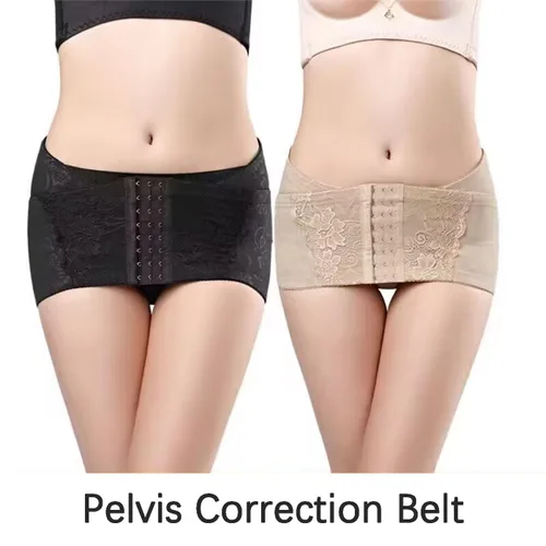 Vista 7 de Cinturón de corrección de pelvis de cadera para mujer, cinturón de ciática de espalda baja, cinturón de encaje para recuperación pélvica, moldeador