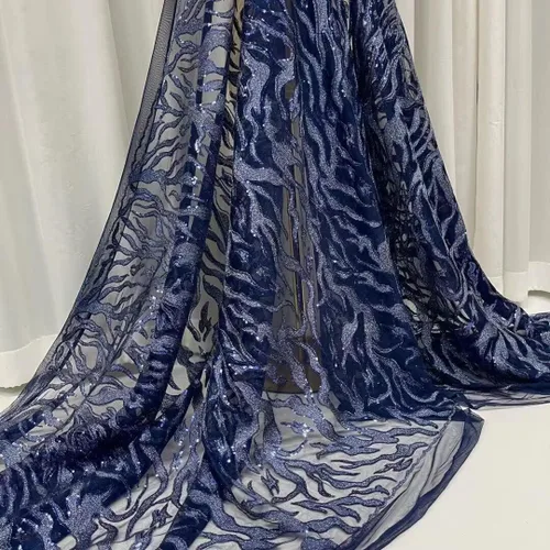Vista 3 de Mahacraft - Elegante malla de encaje de tul francés con lentejuelas africanas para fiesta de boda nigeriana costura tela de encaje de tul africano