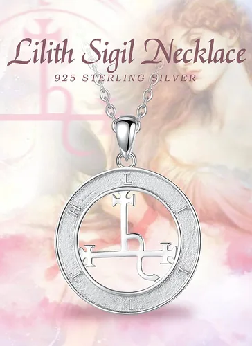 Vista 6 de CELESTIA Collar Lilith de plata de ley 925 para mujer, regalo de joyería de la diosa Sigil de Lilith