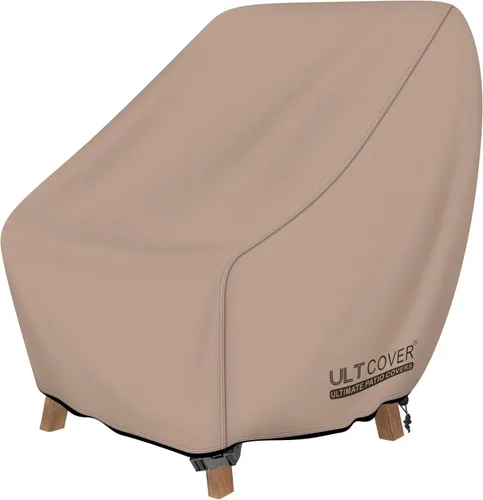 Vista 8 de ULTCOVER Funda impermeable para silla de patio – Funda para silla de césped individual para asiento profundo para exteriores que se adapta a hasta
