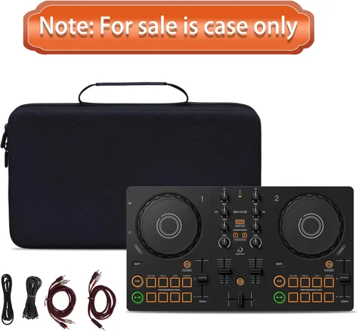 Vista 5 de LTGEM - Funda para controlador de DJ compatible con controlador AlphaTheta DDJ-FLX2, color negro (solo funda)