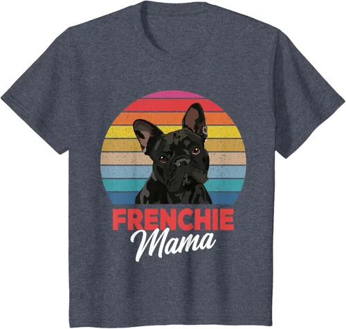 Vista 70 de Frenchie Mama - Camiseta divertida de regalo para niñas y perros Bulldog Francés, Negro, S