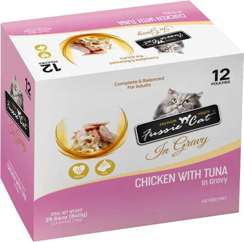 Vista 12 de Fussie cat Atún premium con salmón en Aspic