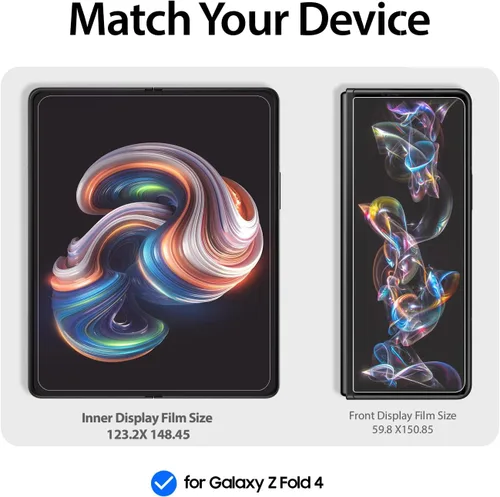 Vista 2 de DOME GLASS Whitestone GEN - Protector de pantalla para Galaxy Z Fold 4 (2022) HD transparente con revestimiento duro, protector de pantalla