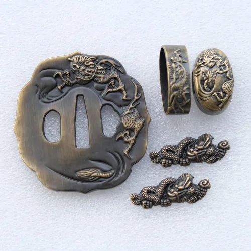 Vista 39 de Espada samurái japonesa KOSHIRAE – TSUBA FUCHI KASHIRA MENUKI 68-100