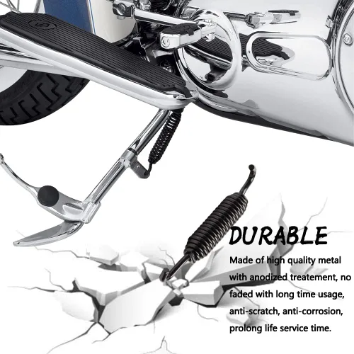Vista 2 de Jiffy - Soporte universal para motocicleta, compatible con Harley Dyna Sportster 883 Road Electra Glide Softail Touring, cromo negro
