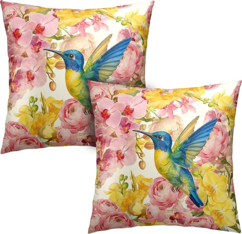 Vista 23 de Juego de 2 fundas de almohada abstractas bohemias de 16 x 16 pulgadas, modernas fundas de almohada de mediados de siglo, diseño de hojas verdes