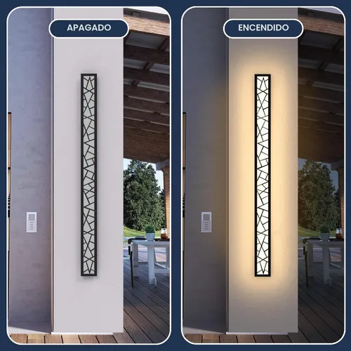 Vista 5 de Luces de Pared al Aire Libre 30cm Apliques de Pared Modernos LED Apliques de Pared Largos Luz de Porche Frontal Negra Impermeable Luz de Pared LED