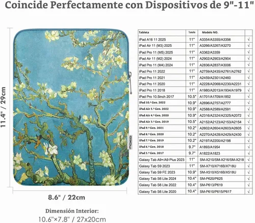 Vista 2 de MoKo 9-11 pulgadas Tablet Sleeve Bag Acolchado Protetivo Estuche de flor (Apricot flower)
