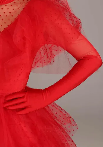 Vista 5 de Women's Deluxe Bridal Gown Halloween Outfit, Adult Red Wedding Dress Costume