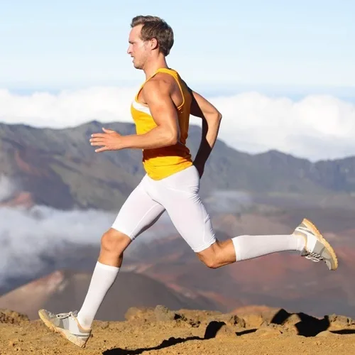 Vista 4 de Calcetines de compresión para mujeres y hombres, calcetines largos atléticos hasta la rodilla de 15 a 20 mmhg, lo mejor para correr atlética, 3 pares