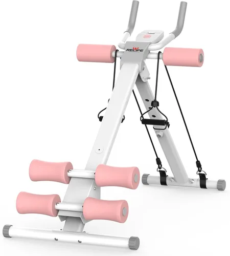 Vista 8 de RELIFE REBUILD YOUR LIFE - Máquina de Entrenamiento Abdominal Ajustable, Entrenador de Abdominales Plegable, Equipo de Fuerza para Crunch Azul