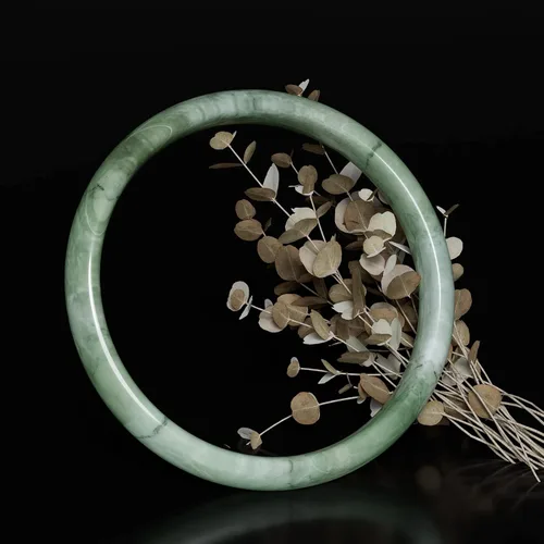 Vista 4 de NAHARO Pulsera de jade natural para mujer, estilo chino retro, de jade verde natural, con caja de regalo