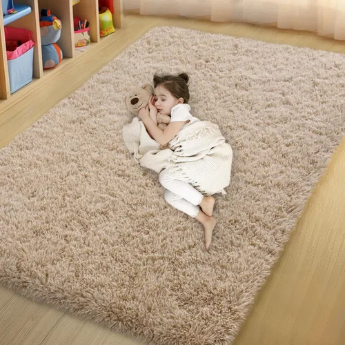 Vista 18 de qulint Alfombra negra para dormitorio, alfombra de área pequeña de 2 x 3 pies para habitación de niños, alfombra suave y mullida para sala de estar