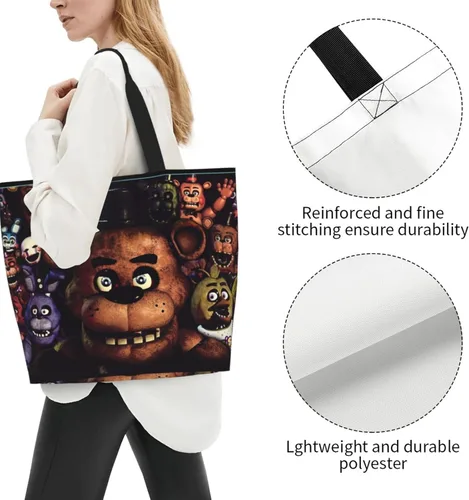 Vista 4 de BELSAV Bolsa de mano con estampado para mujer, reutilizable, plegable, bolsa de compras, bolsa de playa, bolsa de hombro, bolsa de viaje