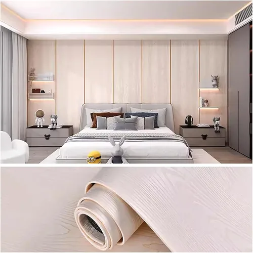 Vista 11 de Panel de pared 3D con textura de grano de madera, papel tapiz impermeable, papel tapiz autoadhesivo insonorizado, adecuado para sala de estar