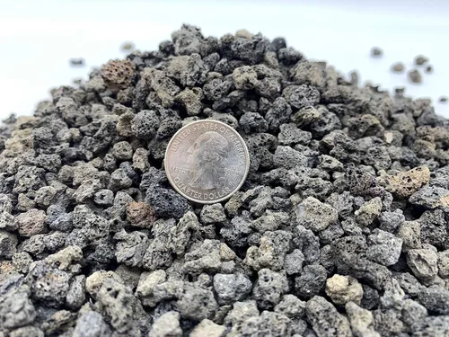 Vista 2 de Roca de lava negra Bolsa de 2 cuartos Tamaño de partícula de 1/4 pulgadas Agregado de suelo para bonsái, cactus, suculentas, acuarios y más