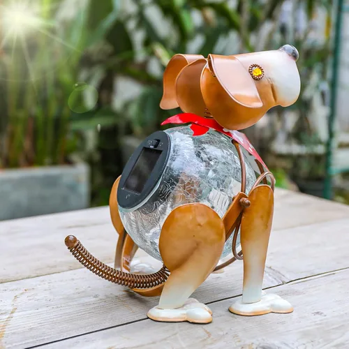 Vista 3 de MUMTOP Farol de perro con luces solares para decoración al aire libre
