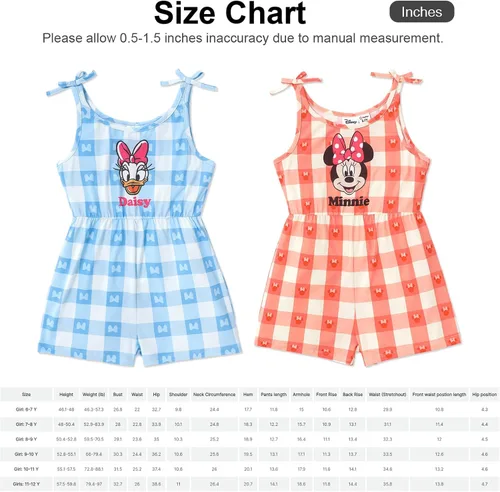 Vista 7 de Disney Ropa de verano para niña pequeña, mameluco floral, overol de verano para bebés