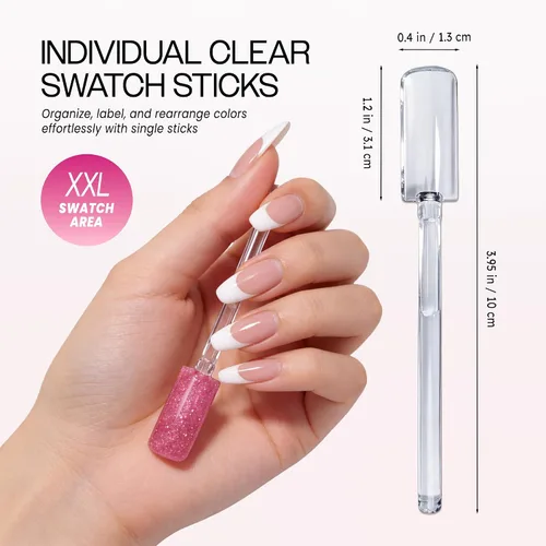 Vista 2 de Beauticom - Palillos transparentes para uñas (cantidad: 100 piezas)