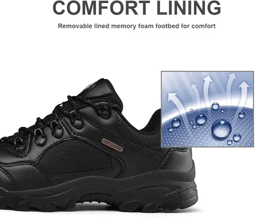 Vista 3 de Succttssful Zapatos de senderismo para hombre, impermeables, ligeros, para exteriores, de caña baja, para senderismo, entrenamiento, montañismo