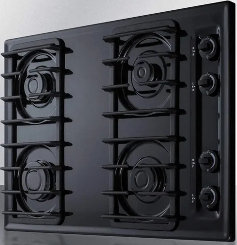 Vista 2 de Summit TTL053S - Placa de cocina a gas de 4 quemadores de 30 pulgadas, color negro
