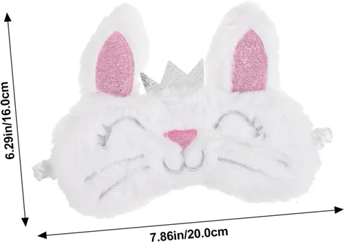 Vista 2 de SHERCHPRY 1 máscara de animales para parche para dormir mujeres niñas sombra sombra sombra máscara de sueño conejo de felpa con los ojos vendados