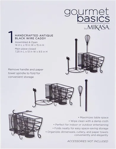 Vista 2 de Gourmet Basics by Mikasa caja para pícnic de metal, color negro antiguo