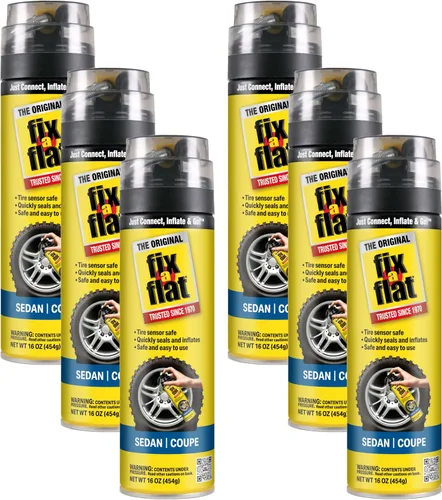 Vista 8 de Fix-a-Flat S60410 - Reparación e inflador de neumáticos planos de emergencia en aerosol, para neumáticos compactos, fórmula ecológica, ajuste