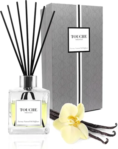 Vista 13 de Touche - Difusor de caña natural de lujo. Fragancia perfumada para el hogar de larga duración. Aceite esencial natural sin alcohol. Botella de Higo